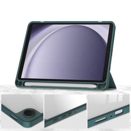 Etui Bizon Case Tab Clear Matt do Galaxy Tab A9, ciemnozielone