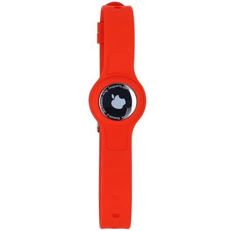 Etui Bizon Case Locator Pets do Apple AirTag, czerwone