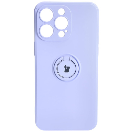 Etui Bizon Case Silicone Ring Sq do iPhone 15 Pro Max, jasnofioletowe