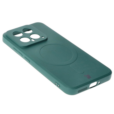 Etui Bizon Case Silicone Magnetic Sq do Xiaomi 14, ciemnozielone