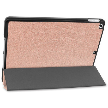 Etui Bizon Case Tab Croc do Apple iPad 9/8/7 10.2 2021/2020/2019, różowozłote