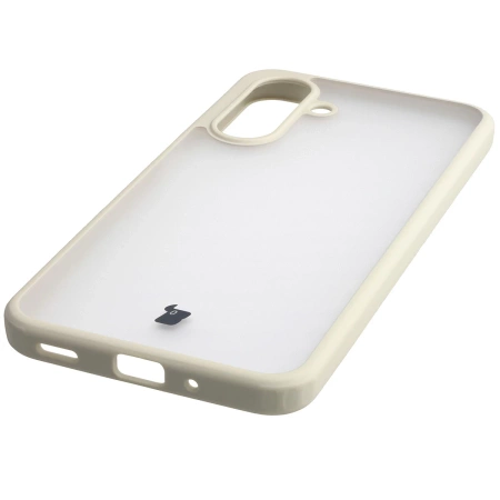 Etui Bizon Case Angelo do Galaxy A17 5G, półprzezroczyste z beżową ramką