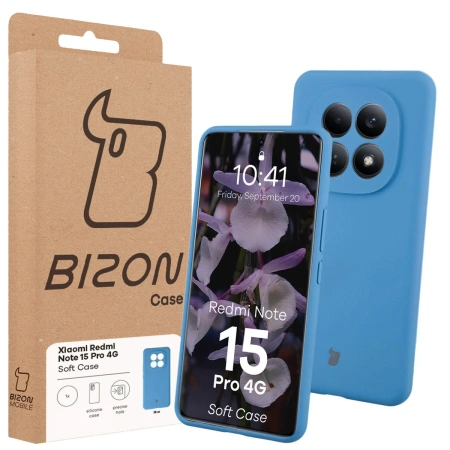 Silikonowe etui Bizon Soft Case do Xiaomi Redmi Note 15 Pro 4G, niebieskie