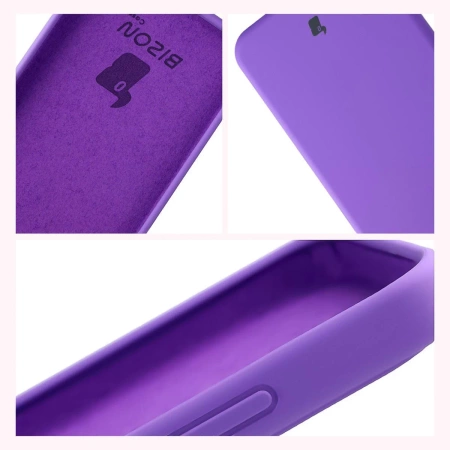 Silikonowe etui Bizon Soft Case do Xiaomi POCO F7, fioletowe