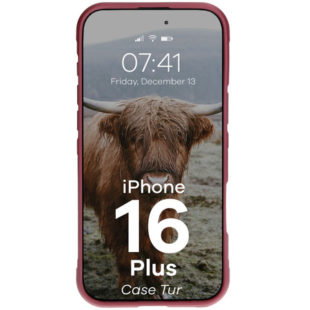 Pancerne etui Bizon Case Tur do iPhone 16 Plus, burgundowe