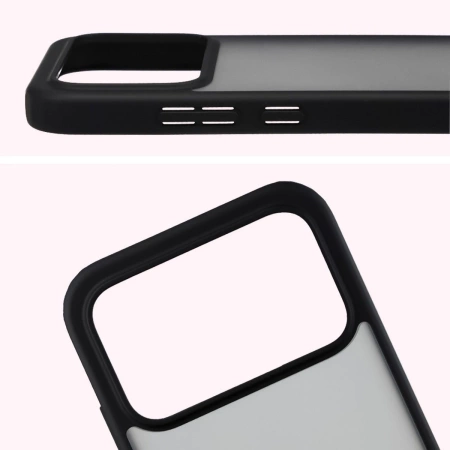 Etui Bizon Case Angelo do Xiaomi POCO F8 Pro, przydymione z czarną ramką