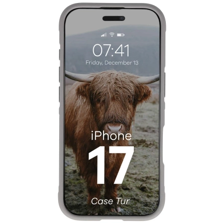 Pancerne etui Bizon Case Tur do iPhone 17, jasnoszare