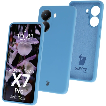 Silikonowe etui Bizon Soft Case do Xiaomi POCO X7 Pro, niebieskie