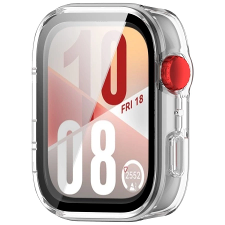 Etui ze szkłem do zegarka Bizon Case Watch Adamo do Huawei Watch Fit 4, przezroczyste