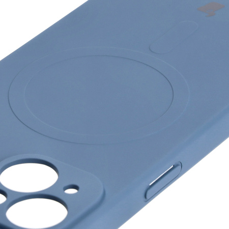 Etui silikonowe z pierścieniem magnetycznym Bizon Case Silicone Magnetic do iPhone 15, granatowe