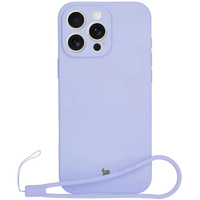 Silikonowe etui z pierścieniem magnetycznym Bizon Case Silicone Magnetic do iPhone 16 Pro Max, jasnofioletowe