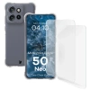 Elastyczne etui + 2x folia na ekran Bizon Case Clear Pack do Motorola Edge 50 Neo