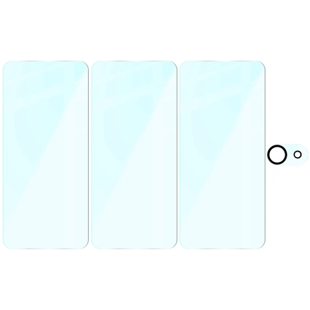 3x Szkło hartowane + szybka na aparat Bizon Glass Clear 2 Pack do iPhone 16e