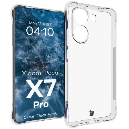 Elastyczne etui + 2x szkło hartowane Bizon Case Clear Pack do Xiaomi POCO X7 Pro
