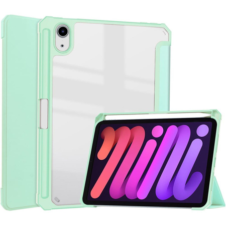 Etui Bizon Case Tab Clear Matt do iPad Mini (A17 Pro) 2024 / iPad Mini 6 2021, miętowe