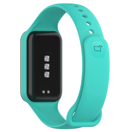 Etui z paskiem Bizon Strap + Case Watch Dots do Xiaomi Redmi Smart Band 2 / Xiaomi Mi Band 8 Active, ciemno-miętowe