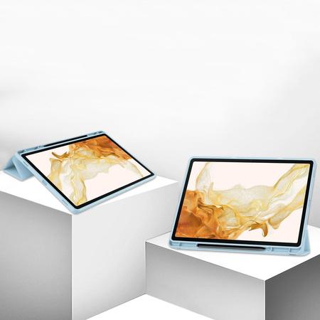 Etui Bizon Case Tab Lizard do Galaxy Tab S10 Plus /S9 Plus, błękitne