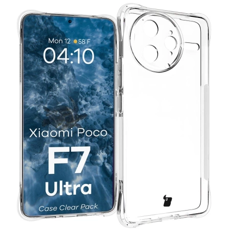Elastyczne etui + 2x szkło hartowane Bizon Case Clear Pack do Xiaomi Poco F7 Ultra