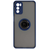 Etui z uchwytem na palec Bizon Case Hybrid Ring do Motorola Moto G42 , przydymione z granatową ramką
