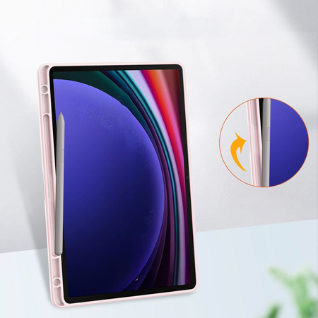 Etui Bizon Case Tab Clear Matt do Samsung Galaxy Tab S9, jasnoróżowe