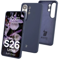 Silikonowe etui Bizon Soft Case do Galaxy S26 Ultra, ciemnoniebieskie