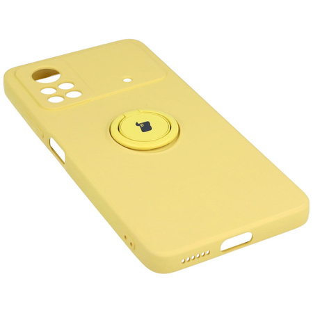 Etui Bizon Case Silicone Ring do Xiaomi Poco X4 Pro 5G, żółte