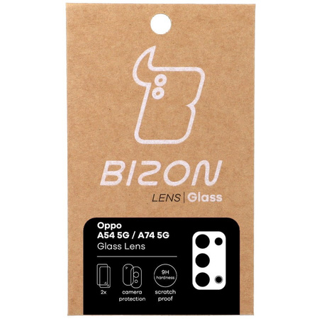 Szkło na aparat Bizon Glass Silk Lens dla Oppo A54 5G / A74 5G, 2 sztuki