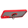 Etui z uchwytem na palec Bizon Case Hybrid Ring do Galaxy A34 5G, przydymione z czerwoną ramką