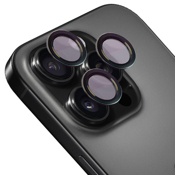 Szkło hartowane na aparat z aplikatorem Bizon Glass Snap Lens do iPhone 16 Pro/16 Pro Max, 1 zestaw, czarna ramka