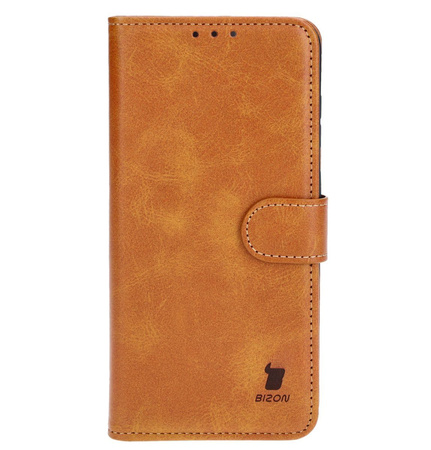 Etui z klapką Bizon Case Pocket do Galaxy S25 Plus / S24 Plus, brązowe