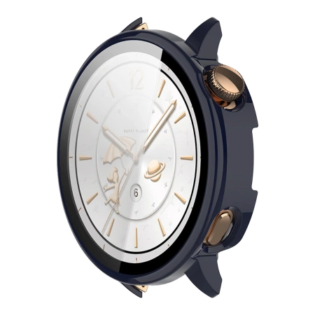 Etui ze szkłem do zegarka Bizon Case Watch Adamo do OnePlus Watch 3 43 mm, niebieskie