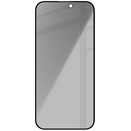 Prywatyzujące szkło hartowane Bizon Glass Edge Shadow do iPhone 16 Pro Max, przyciemniane z czarną ramką