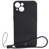 Etui silikonowe z pierścieniem magnetycznym Bizon Case Silicone Magnetic do iPhone 13, czarne