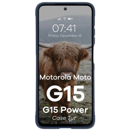 Pancerne etui Bizon Case Tur do Motorola Moto G15 / G15 Power, granatowe