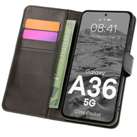 Etui z klapką Bizon Case Pocket do Galaxy A36 5G, czarne