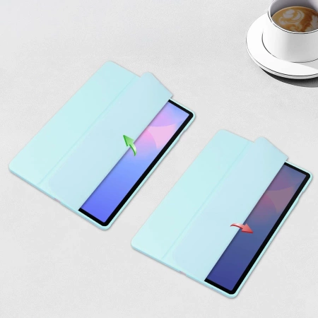 Etui z klapką Bizon Case Tab Clear Matt do Galaxy Tab S10 FE Plus, błękitne