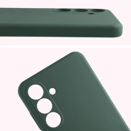 Silikonowe etui Bizon Soft Case do Galaxy S25 FE, ciemnozielone