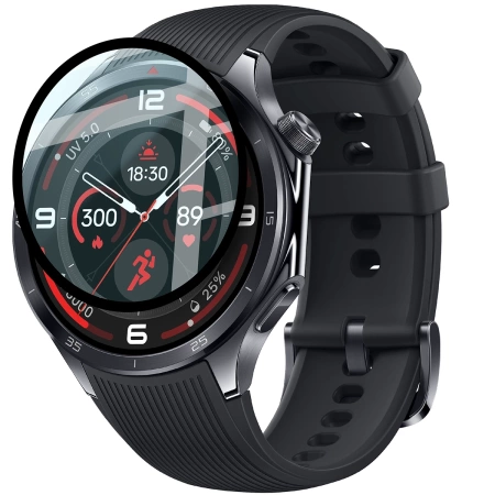 Szkło hybrydowe Bizon Glass Watch Edge Hybrid dla OnePlus Watch 3, czarne