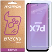 Elastyczne szkło hybrydowe Bizon Glass Mule Duo do Honor X7d, 2 sztuki