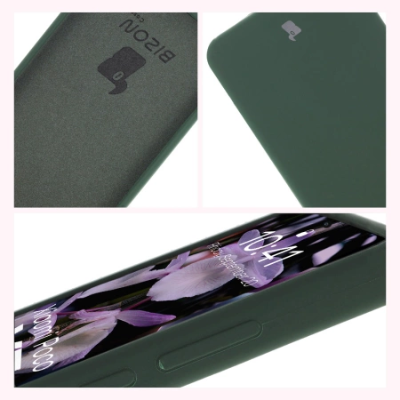 Silikonowe etui Bizon Soft Case do Xiaomi POCO X7 Pro, ciemnozielone