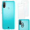 Etui + 2x szkło + obiektyw Bizon Case Clear Pack do Moto E20, przezroczyste