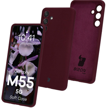 Silikonowe etui Bizon Soft Case do Galaxy M55 5G, ciemnofioletowe