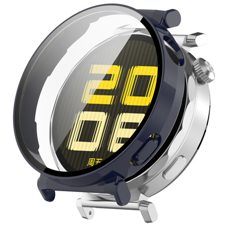 Etui ze szkłem do zegarka Bizon Case+Glass Watch do Huawei Watch GT 5 41 mm, niebieskie