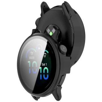 Etui ze szkłem do zegarka Bizon Case Watch Adamo do Garmin Vivoactive 6, czarne
