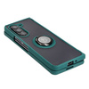 Etui z uchwytem na palec Bizon Case Hybrid Ring do Galaxy Z Fold5, przydymione z ciemnozieloną ramką