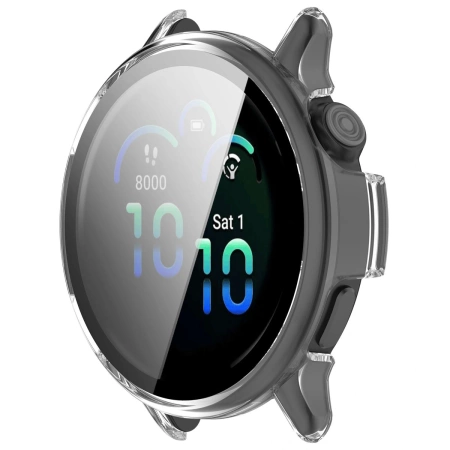 Etui ze szkłem do zegarka Bizon Case Watch Adamo do Garmin Vivoactive 6, przezroczyste