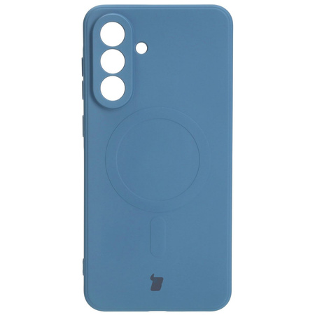 Silikonowe etui z pierścieniem magnetycznym Bizon Case Silicone Magnetic Sq do Galaxy A56 5G, granatowe