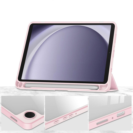 Etui Bizon Case Tab Clear Matt do Samsung Galaxy Tab A9, jasnoróżowe