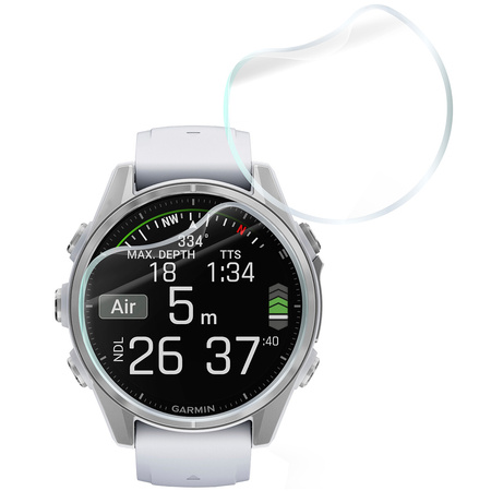 Folia hydrożelowa na ekran Bizon Glass Watch Hydrogel Duo do Garmin Fenix 8 AMOLED 43 mm, 2 sztuki