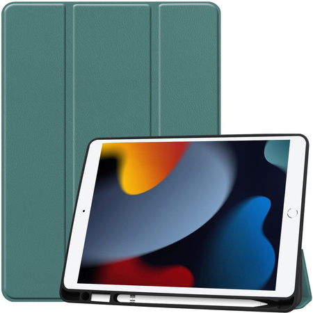 Etui Bizon Case Tab Lizard do Apple iPad 9/8/7 10.2 2021/2020/2019, ciemnozielone